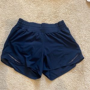 Lululemon navy blue hotty hot shorts